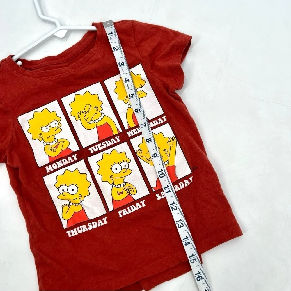 OLD NAVY Girl's Burnt Orange Short Sleeve Lisa Simpson Graphic T-Shirt Size S